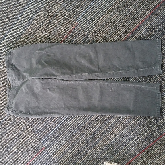 Talbots Pants - Talbots Heritage Corduroy Chino Pants Gray Flat Front Tapered Womens 4P petite